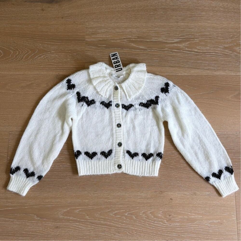 Kimchi Blue Cardigan Marabell Icon Size S Ivory Sparkly Black